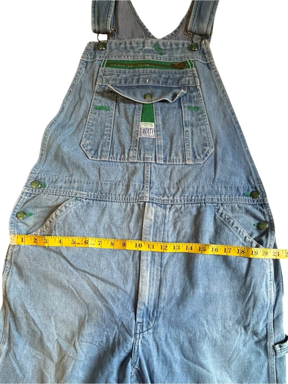 Vintage Liberty Denim Overalls Men’s 48x32 Light Wash Carpenter - Picture 3 of 16